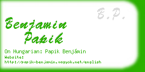 benjamin papik business card