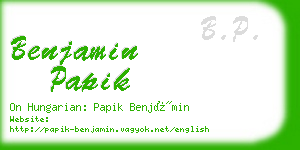 benjamin papik business card